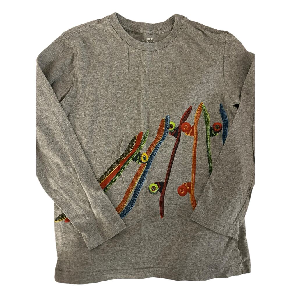 EUC Jumping Beans Gray Long Sleeve Tee with Colorful Skateboards